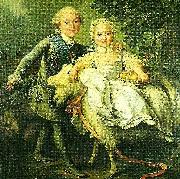 Francois-Hubert Drouais charles de france and his sister marie- adelaide USA oil painting artist
